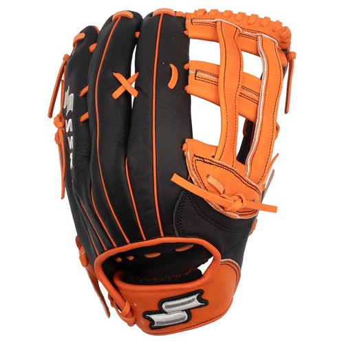SSK ZSLOW DIMPLE 13.5" Slowpitch Softball Glove ZSD-1350BLKORG3 - Picture 2 of 7