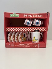 Vintage Chilton Globe Sesame Street Dishes Tea Set 26 pc Set 1988 4 pcs Missing