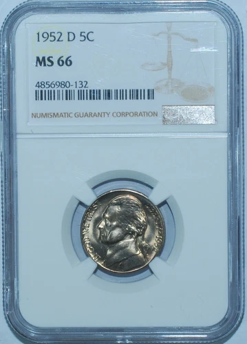 1952 D NGC MS66 5C Jefferson Nickel
