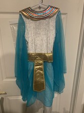 Nuevo con etiquetas Disfraz Egipcio Cleopatra Niño Talla Grande 10-12 Vestido Tocado y Cetro