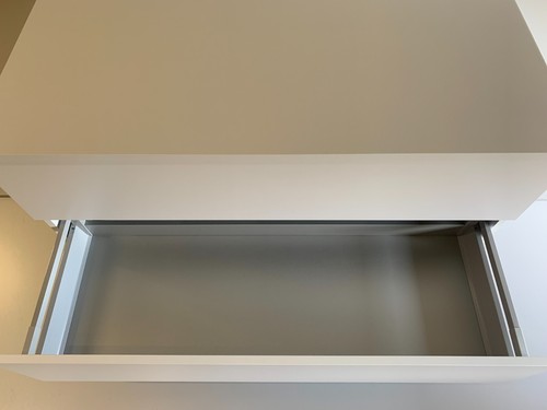Vero-nika 100cm Unterschrank Weiß Matt mit Platte für 1 Aufsatzwaschtisch - Bild 4 von 8