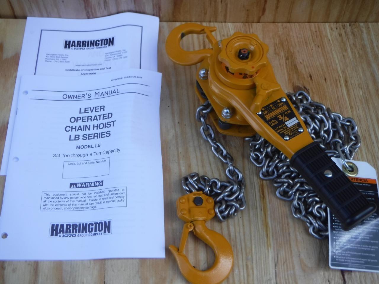 New Harrington LB00810 1500 lb. 10 ft. Lift 7/8" Hook Opening Lever