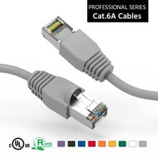 7Ft CAT6A Shielded SSTP Ethernet Network Booted Cable Gray