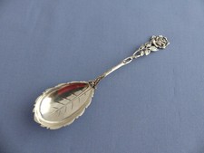 AB Albert Bodemer - Hildesheimer Rose - Sahnel&ouml;ffel Vorlegel&ouml;ffel - 835er Silber