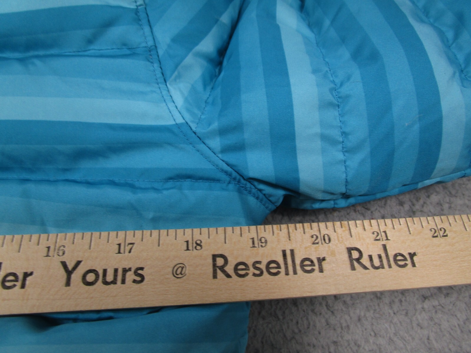 Merrell Down Jacket Womens Small Blue Striped Ful… - image 11
