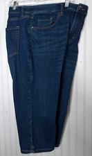 Lane Bryant Womens CAPRI JEANS 18 Dark Blue Jean Pockets Quality Resort NEW