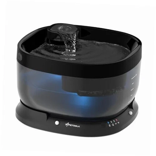 Wireless Dog Water Fountain, Battery Operated Dog Water Dispenser with Motion 