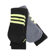 Adidas Youth Crew Socks 2-Pair Black/Gray Size M 4055