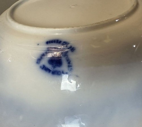 Antique Flow Blue Stanley Pottery Touraine 10-1/4" Round Vegetable Bowl - Picture 5 of 6