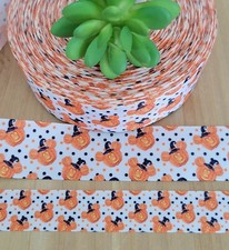 1 & 1.5 inch (1 YD) Mickey Mouse Halloween Ribbon Pumpkin Jack-O-Lanter Hair Bow