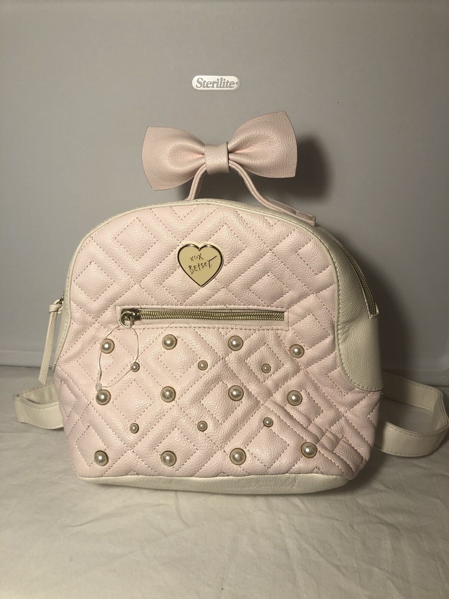 Betsey Johnson Bow Pink White Pearl Backpack | eBay display picture 2