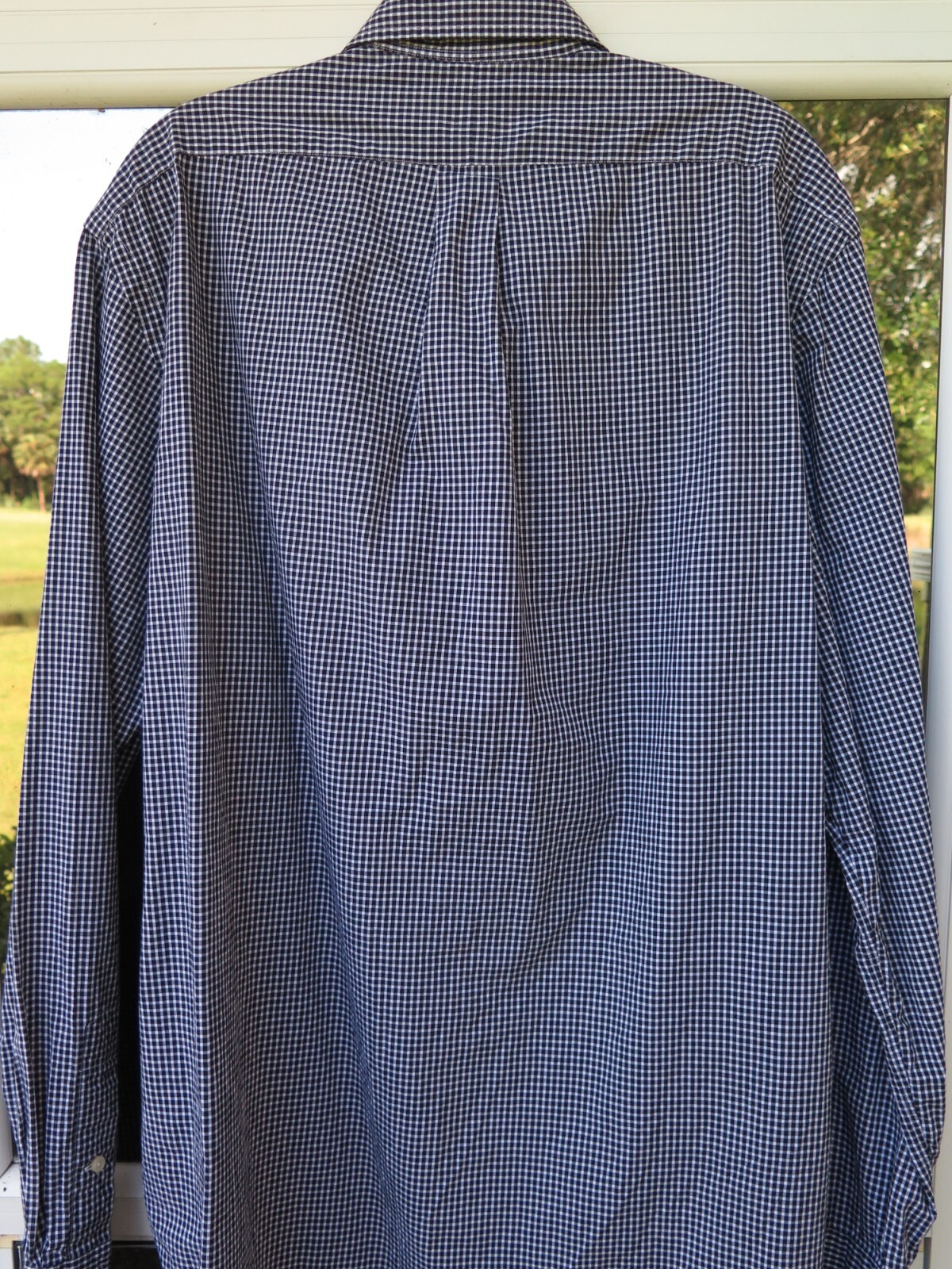 Polo pony Ralph Lauren uomo puro cotone nero bianco quadri recente camicia casual XL