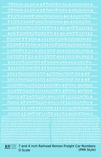 K4 O Scale Decals PRR Pennsylvania Railroad Roman Freight Car Numbers White
