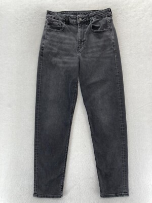 American Eagle Jeans Women's 6 Mom Jean Gray Stretch Denim High Rise Pants