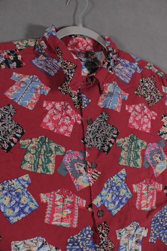 Reyn Spooner Hawaiihemd Herren L Large Spun Rayon AOP rot Reise Urlaub Papa - Bild 4 von 12