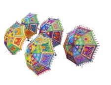 5 Piece Wedding Decor Cotton Umbrella Sun Shade Parasol Elephant design US