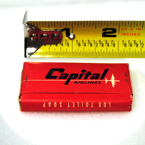 Vintage "Capital Airlines" Hotel Motel Toilet Soap Bar Lux Travel Advertising - Picture 3 of 3