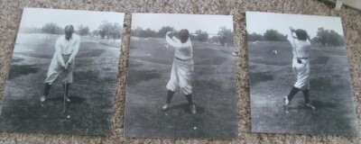 3 DIFFERENT 8'' x 10'' B & W PHOTOS OF BOBBY JONES SWING-REPRO'S