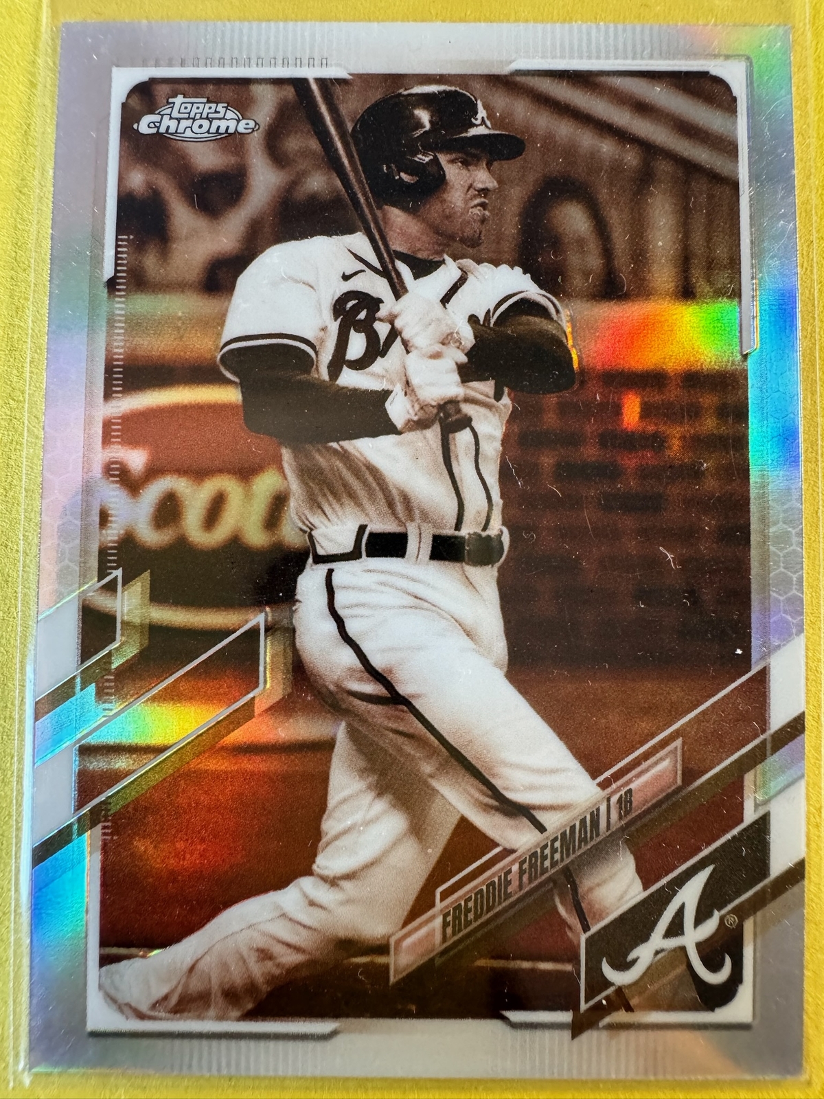 2021 Topps Chrome #138 Freddie Freeman Sepia Refractor