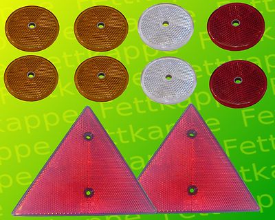 4 Stück Motorrad Reflektoren Set - Selbstklebende Rückstrahler 70x20mm Rot