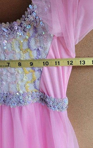 Long Pink Chiffon Dress Princess Pageant Party Maxi Gown Show Dance Costume L/Sm - Picture 5 of 8