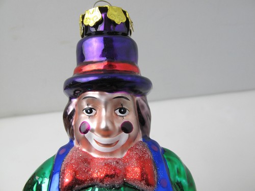 Vintage Weihnachtsschmuck’s Clown grün blau 8" hoch - Bild 5 von 5