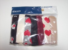 Old Navy Underwear Girls 7 Bikini Valentine Hearts Cats Size L New