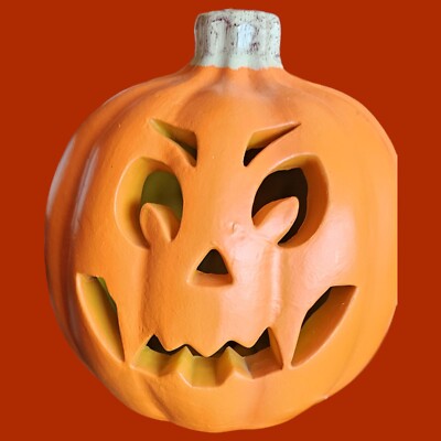 The Paper Magic Group Pumpkin Halloween Jack-o-Lantern Blow Mold Vintage 1998