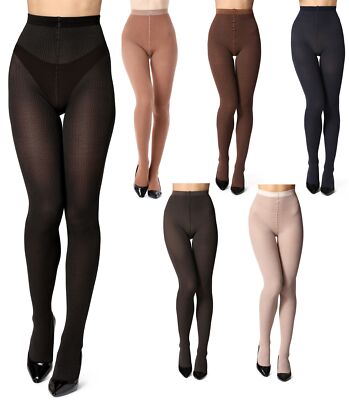 Bellivalini Damen Strumpfhose Baumwolle Muster Gestreift Blickdicht Warm S-XL