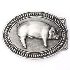 Cerdo Cerdo Hebilla Cinturón Vaquero Occidental Nativo Americano Motociclista (HOG-02)