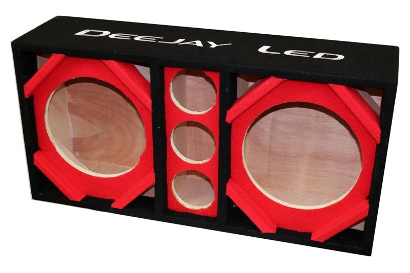 Deejay LED D10T3 Включает в себя два 10-дюймовых низкочастотных динамика и три твитера Красный Пустой динамик 22690₽