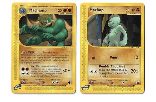 Pokémon Expedition Machop 117/165 Machamp 51/165 Regular E-reader LP