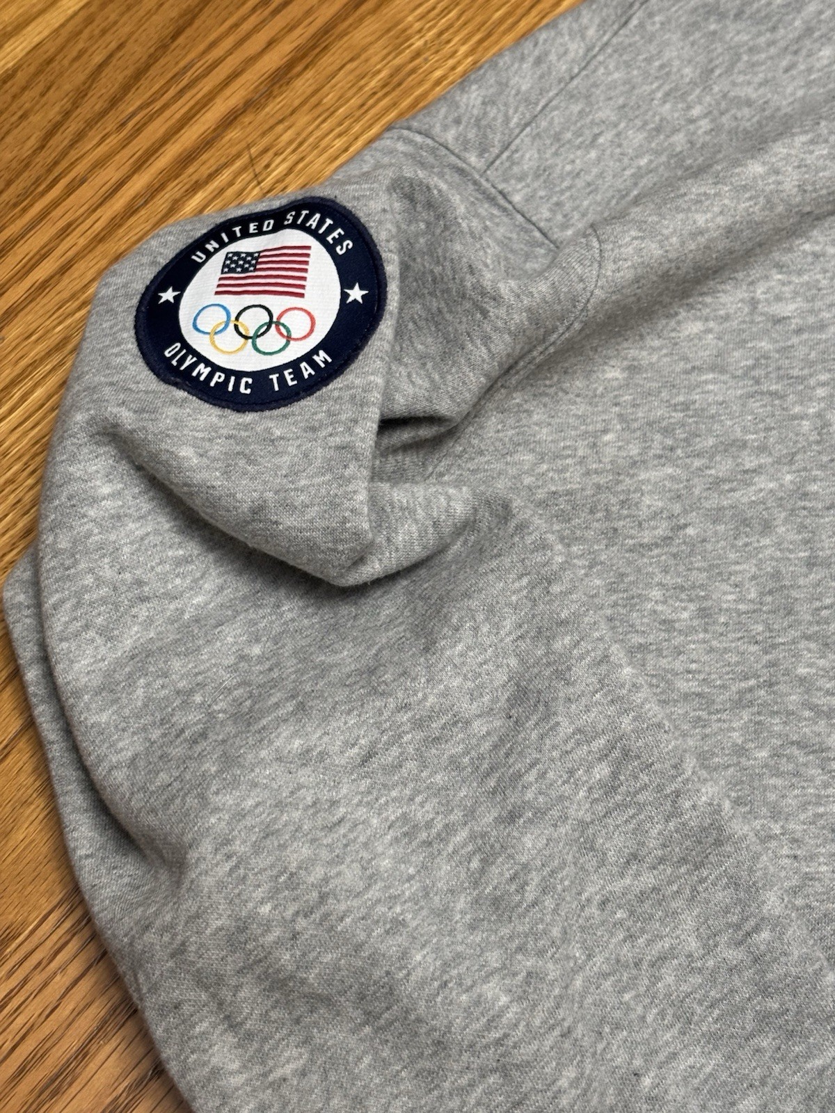 POLO RALPH LAUREN Men’s Fleece Hoodie Olympics Team USA Bear Grey Size Medium thumbnail 3