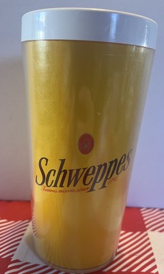 Vintage Schweppes Thermo Serv Plastic Insulated Tumbler Cup Made in USA