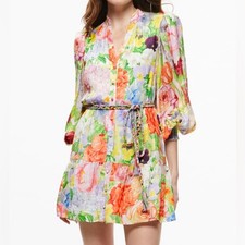 Alice + Olivia Antonette Long Sleeve Button Front Mini Dress Women’s Sz 12