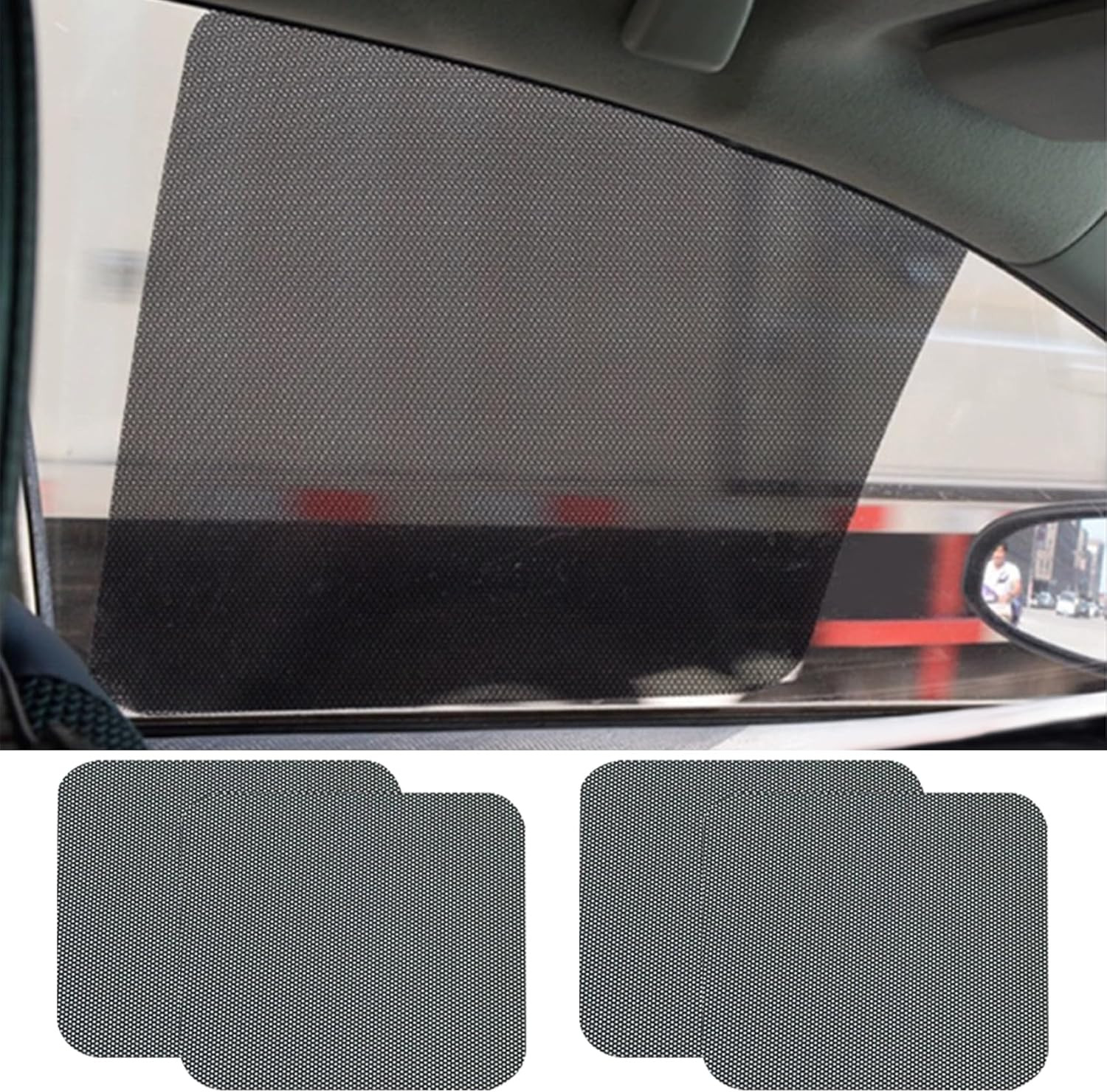 4PCS Car Side Window Sunshade, Static Cling Auto Shade Sticker to Block Sun Glar