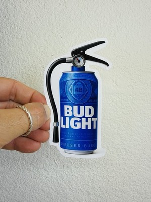 Bud Light Beer Can Fire Extinguisher Sticker Funny Car Bumper Decal Laptop