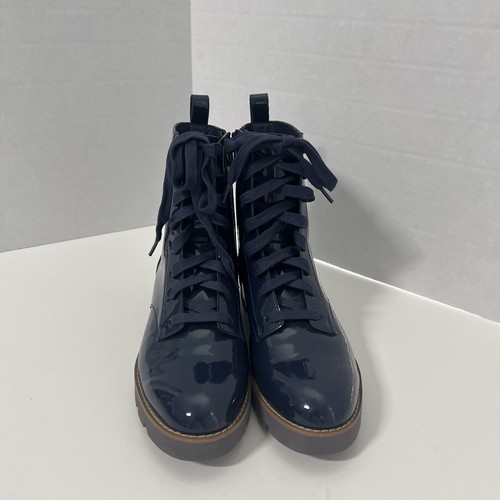 Vionic Lani Damen Lack Schnürstiefel und Reißverschluss Größe 6 marineblau - Bild 3 von 12