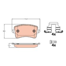 Satz Bremsbeläge Bremsklötze hinten für Audi A4 8KH B8 8K2 8K5 A5 8T3 2442684