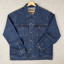 Origin Maverick Denim Jacket Mens XL Blue Trucker Utility Western Made In USA