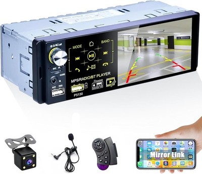 Camecho Bluetooth Autoradio 4-Zoll-Kapazitiv-Touchscreen Single DIN-Autoradio