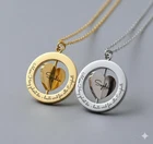 Spinner heart necklace, rotating pendant, individually engraved,perfect mom gift