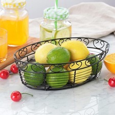 Fruit Basket Vegetable Holder Oval Storage Bowl