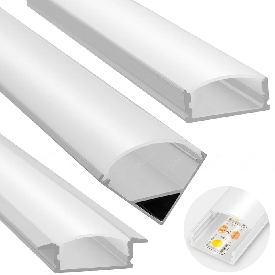5X LED Profil Aluprofil Alu Schiene Leiste Profile für LED-Streifen Eloxiert NEU - Bild 2 von 4