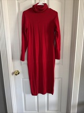 Express Sweater Midi Dress Turtleneck Red Sz M