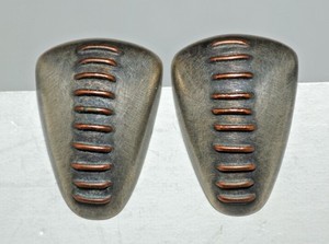 TALYA BAHARAL 1980 Modernist Sculptural Clips-On Earrings In ,925 Sterling