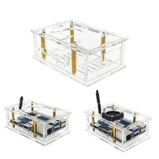 Acrylic Case For Pi 5Max Protector Enclosure Box/Cooling Fan/Heatsinks