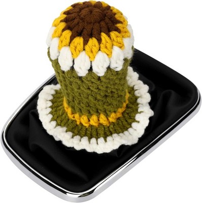 Handmade Daisy Boho Sunflower Gear Shift Cover for Women, U Color: Brown-white