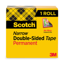 Scotch Permanent Double Sided Tape Linerless  665-C : 1/2 in. x 36 yds. Clear
