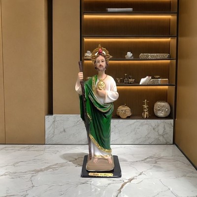 8''H Green Saint Jude Statue Figurine Ornament Home Decor Unique Gift